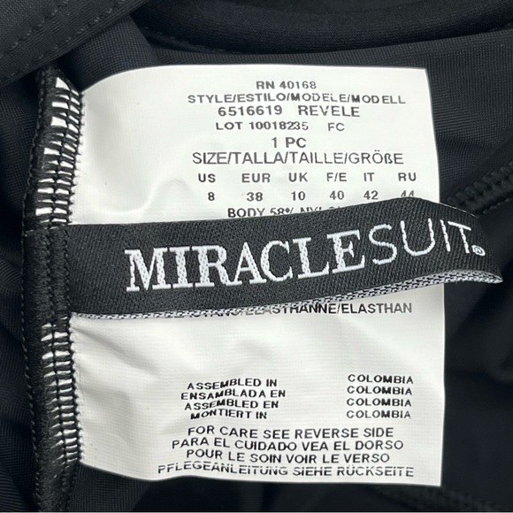 Miraclesuit Revele One Piece Swimsuit Womens Size 8 Black Slimming Summer NEW - Picture 3 of 14